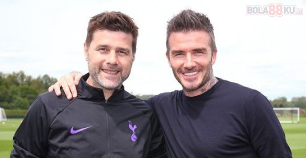 Beckham dalam sesi latihan Tottenham Hotspur